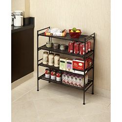Seville Classics 2-Tier Resin Slat Utility Shoe Rack, Espresso