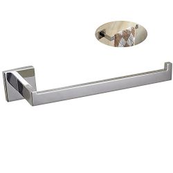 BigBig Home Square Classic Series SUS 304 Stainless Steel Towel Ring Towel Hanger Round Towel Rack, Contemporary Style Polished Chrome Finish Silver Wall Mounted Towel Ring Holder Bathroom Accessories