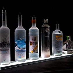 47" LED Liquor Shelf and Bottle Display - Programmable Shelving Includes Wireless Remote, Wall Mounts, and Power Supply
