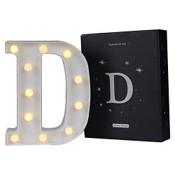DELICORE LED Marquee Letter Lights Alphabet Light Up Sign for Wedding Home Party Bar Decoration D