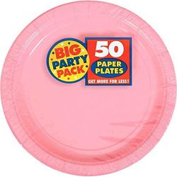 Amscan Amscan New Pink Big Party Pack Dinner Plates (50 Count), 1, pink