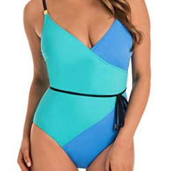 Amoressa by Miraclesuit Women's One Piece Surplice Swimsuit Pool Side