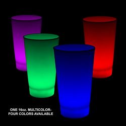 Fun Central Glow in the Dark LED Light Up Cup - 16oz Multicolor - 6pc