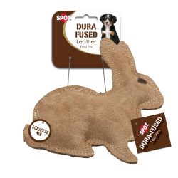 Ethical Pet Dura-Fused 7.5-Inch Leather Dog Toy, Small, Rabbit