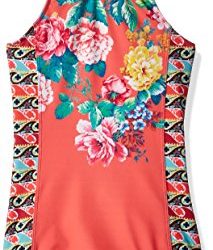 Hobie Big Girls' High One Piece Swimsuit With Adjustable Neck Tie