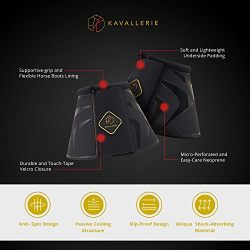 Kavallerie Classic Anti-Spin Bell Boots, Overreaching Protection, Durable with Secure Fit, Perfect for Cross Country, Hunting, Jumping and Exercises-XL-Black