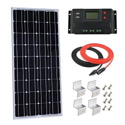 Giosolar 100W 12V Monocrystalline Solar Panel Kit with 20A LCD Display