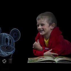 LE3D 3D Optical Illusion Desk Lamp/3D Optical Illusion Night Light, 7 Color LED 3D Lamp, Disney 3D LED For Kids and Adults, Mickey Mouse Light Up