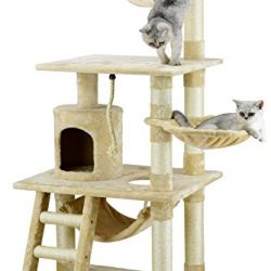 Go Pet Club 62" Cat Tree Condo Furniture Beige Color