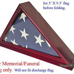 DisplayGifts FC06-CH Solid Wood Elegant 5 x 9.5' Flag Display Case for Burial/Funeral/Veteran Flag, Cherry