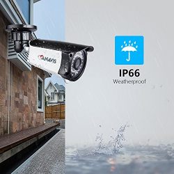 PoE Security Camera System, CANAVIS 4 2MP (1920 x 1080p) IP Outdoor Surveillance Camera, 4CH HDMI 1080P NVR, No Hard Drive