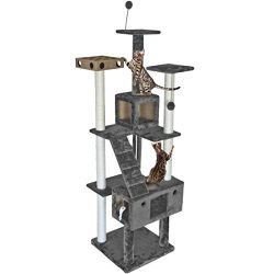 Furhaven Tiger Tough Cat Tree House Furniture for Cats and Kittens