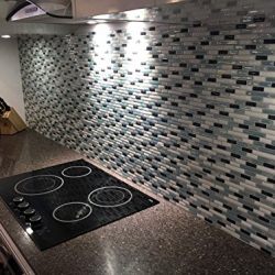 Tic Tac Tiles Anti-mold Peel and Stick Wall Tile in Como Marrone (10 Tiles)