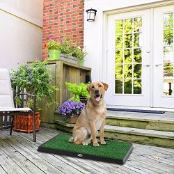 PETMAKER Artificial Grass Bathroom Mat for Puppies and Small Pets- Portable Potty Trainer for Indoor and Outdoor Use by Puppy Essentials, 20" x 25"