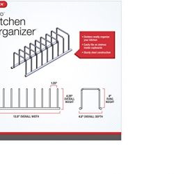 Spectrum Diversified Euro Lid Organizer, Plate Rack, Lid Holder, Square, Satin Nickel