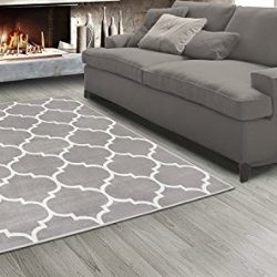 Sweet Home Stores King Collection Moroccan Trellis Design Area Rug, 5'3 X 7'0, Grey