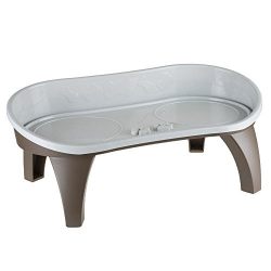 Elevated Pet Feeding Tray with splash guard and non-skid feet 21in x 11in x 8.5in by PETMAKER