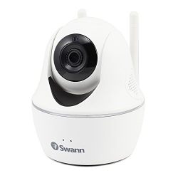 Swann SWWHD-PTCAM-US 1080P Security Camera, Wi-Fi Surveillance System, 50' Plug and Play, Pan/Tilt, White