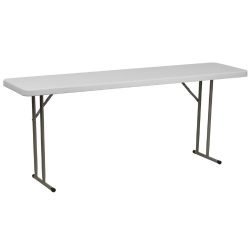 Flash Furniture 18''W x 72''L Granite White Plastic Folding Training Table