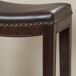 Great Deal Furniture Jaeden | Backless Faux Leather Counter Stool | Set of 2 | in Brown
