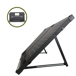 HQST 100 Watt 12Volt Off Grid Polycrystalline Portable Foldable Solar Panel Suitcase with Charge Controller