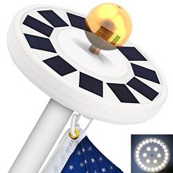 TOTOBAY 30 LED Solar Power Flag Pole Lights, {Upgraded Version} Weatherproof Flagpole Downlight for Most 15 to 25 Ft Auto On/Off Night Lighting- Eco-friendly and Energy-saving