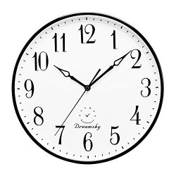 DreamSky 13 1/2 Inch Extra Large Wall clock, Non - Ticking & Silent Decorative Indoor Kitchen Living Room Round Retro Clock, AA Battery Operated Clocks
