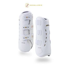 Kavallerie PRO-K 3D Air-Mesh Dressage Boots - Breathable, Lightweight, Impact Absorbing, Sports Boots for Training, Jumping, Riding, Eventing - Maximum Support and Protection - L-White