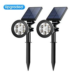 Solar Spotlights Outdoor,Upgraded OPERNEE Motion Sensor Solar Powered Security 6 LED Landscape Light, Auto On/Off Waterproof Wall Tree Light for Patio Porch Path Deck Garden Garage Driveway (2-pack)