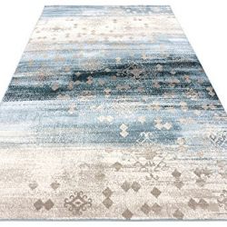 Unique Loom Mirage Collection Dark Blue 5 x 8 Area Rug