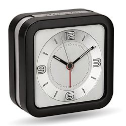 Peakeep Loud Melody Alarm Clock for Hearing Impaired with Snooze and Backlight, Battery Operated Quartz Analog Clocks for Heavy Sleepers (Black)