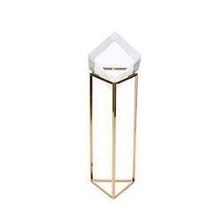 Sagebrook Home 12074-17 Cube on Base Metal/Crystal, 3.5 x 3.2 x 13 Inches, Gold