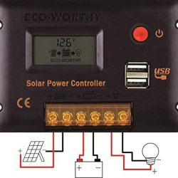 Solar Charge Controller 20A 12V/24V Auto Switch Battery Regulator Overload Protection with LCD Display USB Port