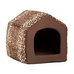 Best Friends by Sheri 2-in-1 Pet House-Sofa in Zoo, Leopard Brown, Large, 19"x17"x17"