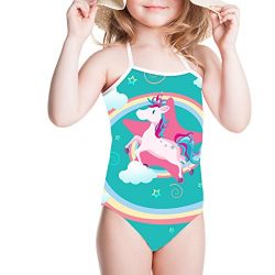 Rainbow Horse Rainbow Print One Piece Swimsuit Adjustable Bathing Suit