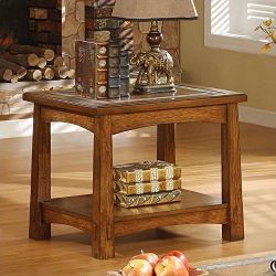 Riverside Furniture Craftsman Home Side Table in Americana Oak Finish