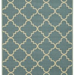 Maxy Home Hamam Moraccan Trellis Sage Green 5 ft. x 6 ft. 6 in. Rubber Backed Area Rug