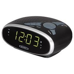 Jensen JCR175 AM/FM Alarm Clock Radio with 0.9-Inch Green LED Display