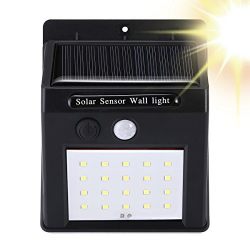 Solar Motion Sensor Lights Outdoor,PATHONOR 20 LED Wireless Weatherproof Solar Powered Wall Lights With Activated Auto On/Off For Garden,Yard, Deck,Driveway,Patio