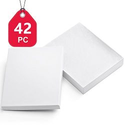 MESHA 42 Pcs Jewelry Boxes 6x5x1 Inches Gloss White Square Cardboard Boxes Bracelet Boxes with Cotton Filled