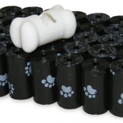 Best Pet Supplies Extra Thick Waste Poop Bags with Dispenser, Scented, Black Paw, 525-Pack