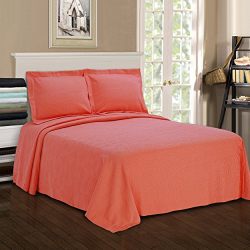 Superior Paisley Jacquard Matelassé 100% Premium Cotton Bedspread with Matching Shams, Twin