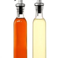 Set of 2 - Oil and Vinegar Cruet Glass Bottles with Dispensers 250ml by Juvale
