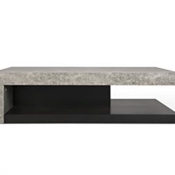 Tema Home Detroit Coffee Table, 110 x 65 x 29 cm, Concrete Grey/Pure Matt Black