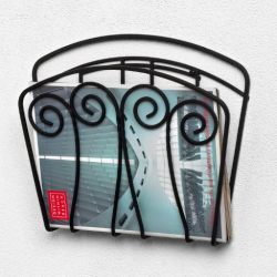 Spectrum Diversified Scroll Magazine Rack, Wall Mount, Black