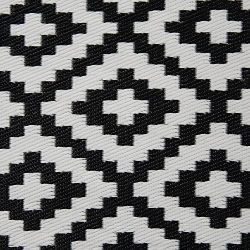Green Decore Lightweight Outdoor Reversible Plastic Rug Nirvana, Black/White