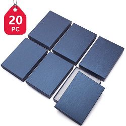 MESHA 20Pcs Upgrade Jewelry Gift Boxes 5.25x3.75x1” Cardboard Necklace Boxes (Blue)