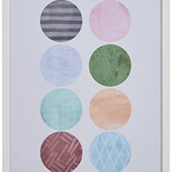 Rivet Patterned Color Circles in White Frame, 18" x 26"