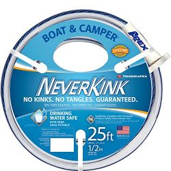 Apex Teknor NeverKink, Boat and Camper, Drinking Water Safe Hose, 1/2-Inch by 25-Feet Hose