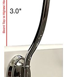 Headbourne 18" White Hook Rail / Coat Rack with 4 Chrome Double Hooks